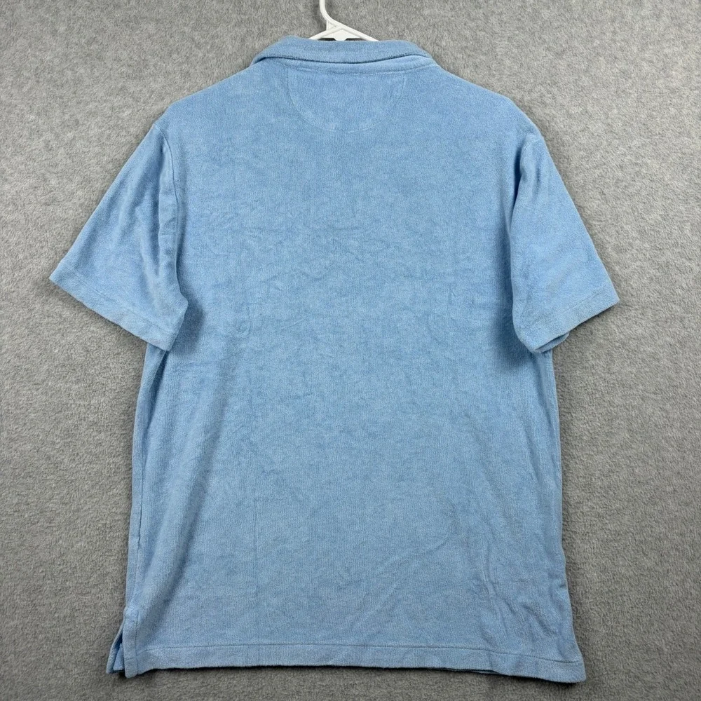 Polo Ralph Lauren Shirt Mens Medium Custom Fit Terry Cloth Johnny Collar Resort